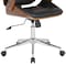 Armen Living Century Office Chair with Multifunctional Mechanism in Chrome finish with Black Faux Leather LCCEOFCHBL - alternate 4
